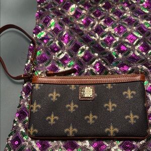 Dooney & Bourke Black and Brown Wristlet